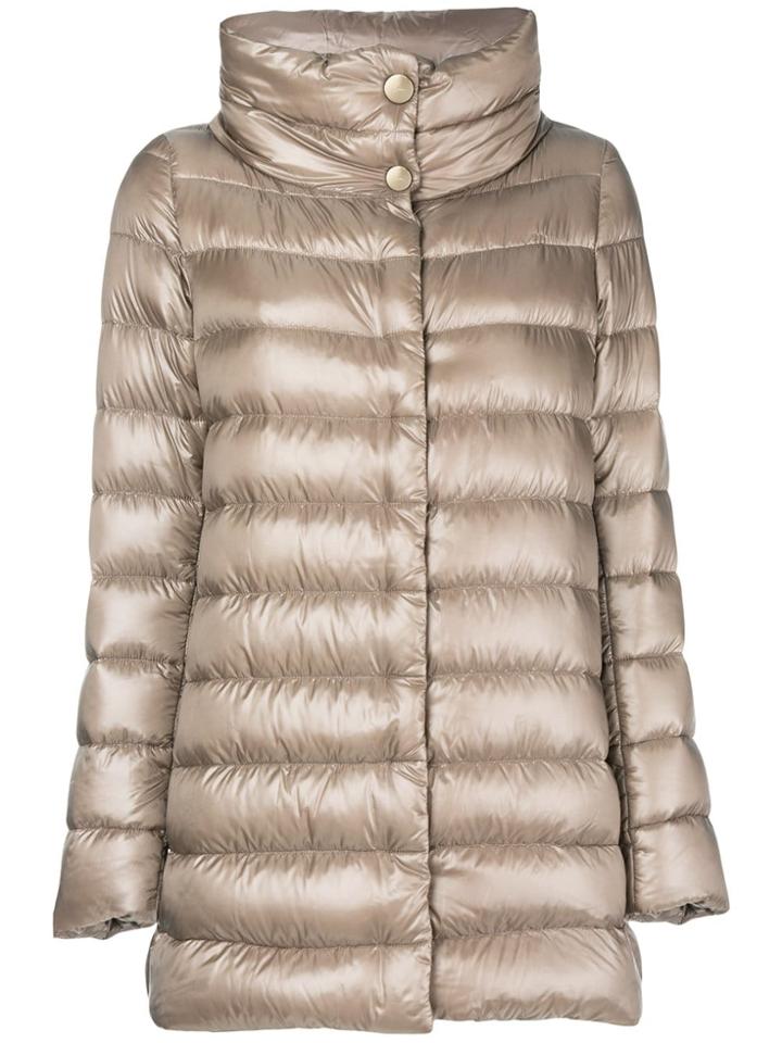 Herno Funnel-neck Padded Coat - Neutrals