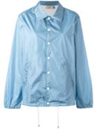 Maison Kitsuné Snap Fastening Raincoat, Women's, Size: Xs, Blue, Polyamide