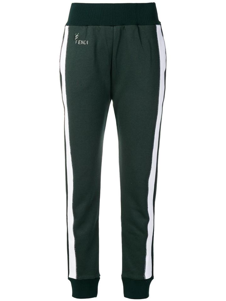 Fendi Side Stripe Track Pants - Green