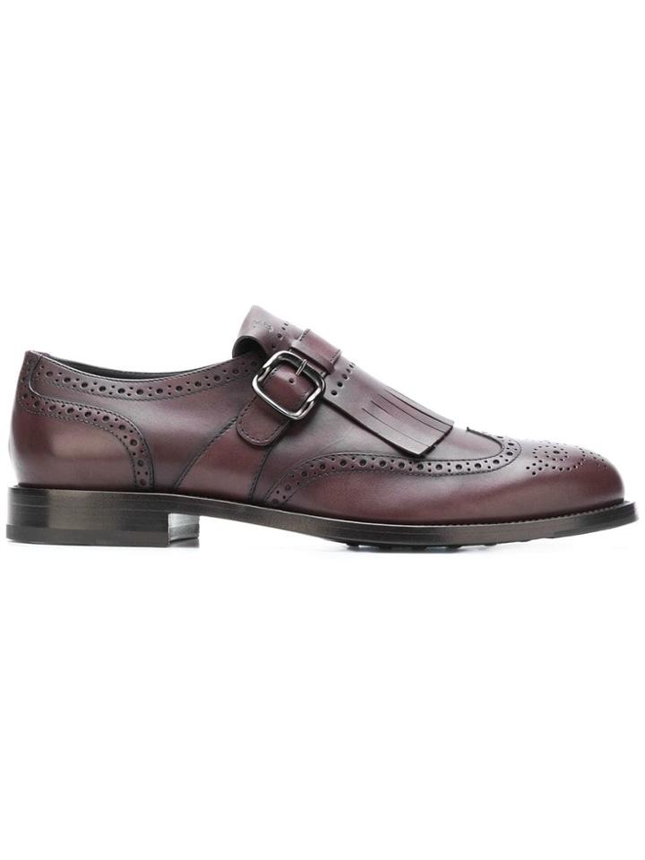 Tod's Perforated Monk Shoes - Red