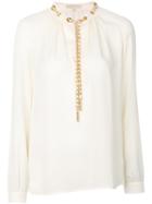 Michael Michael Kors - Chain Applique Top - Women - Silk - S, White, Silk