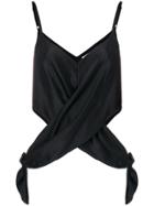 T By Alexander Wang Sleeveless Wrap Cutout Blouse - Black