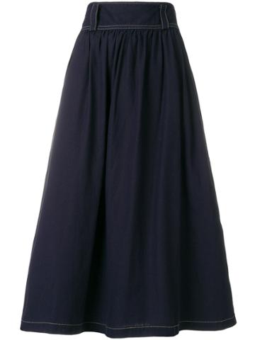 Y's By Yohji Yamamoto Vintage Flared Midi Skirt - Blue