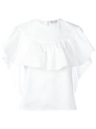 Red Valentino - Ruffled T-shirt - Women - Cotton/polyamide/spandex/elastane - 40, Women's, White, Cotton/polyamide/spandex/elastane