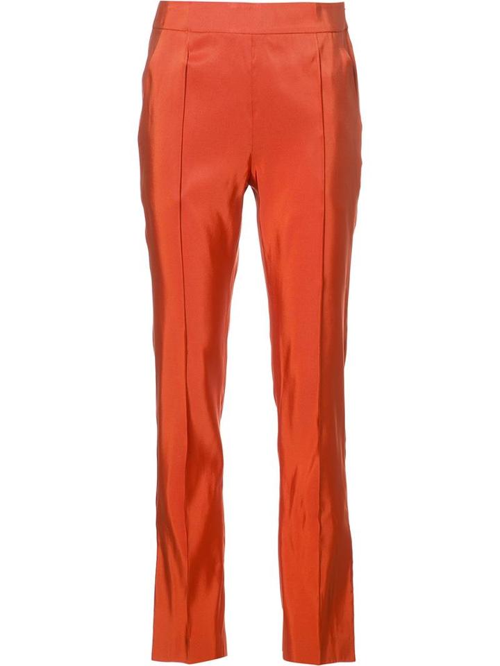 Rosie Assoulin Slim-fit Tailored Trousers, Women's, Size: 2, Yellow/orange, Silk