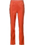 Rosie Assoulin Slim-fit Tailored Trousers, Women's, Size: 2, Yellow/orange, Silk