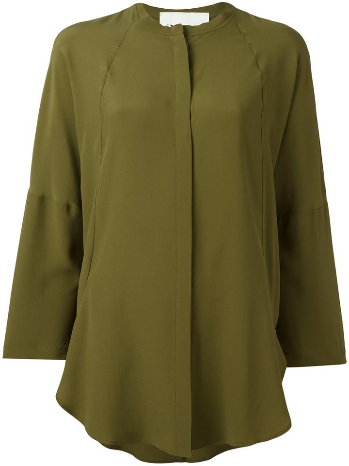 8pm Plain Shirt, Women's, Size: Small, Green, Silk/acetate