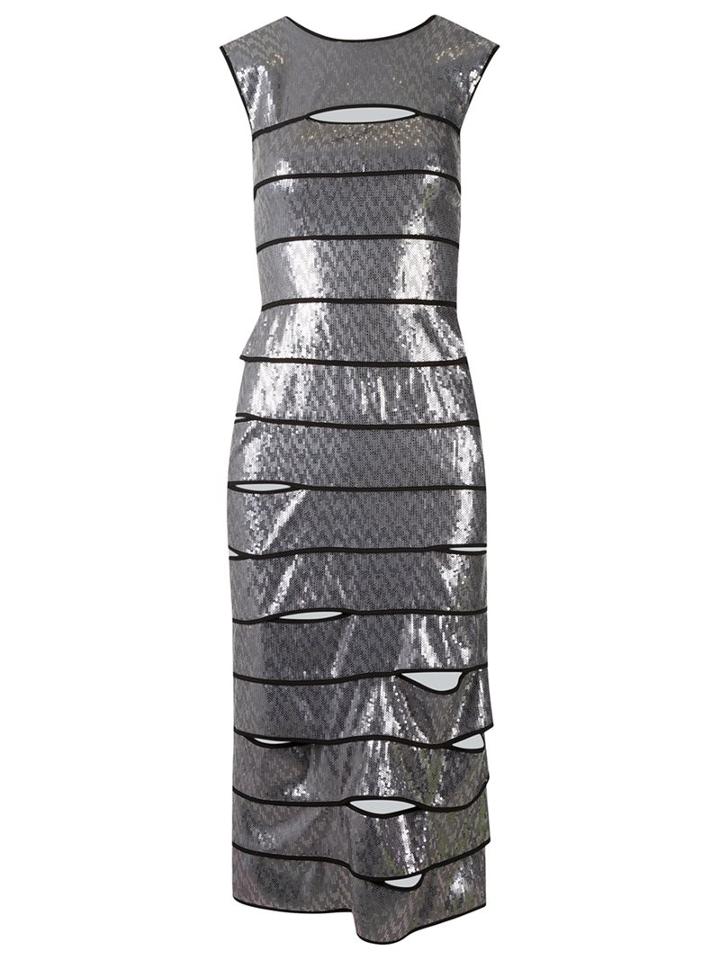 Reinaldo Lourenço Midi Dress, Women's, Size: 40, Grey, Polyester/spandex/elastane