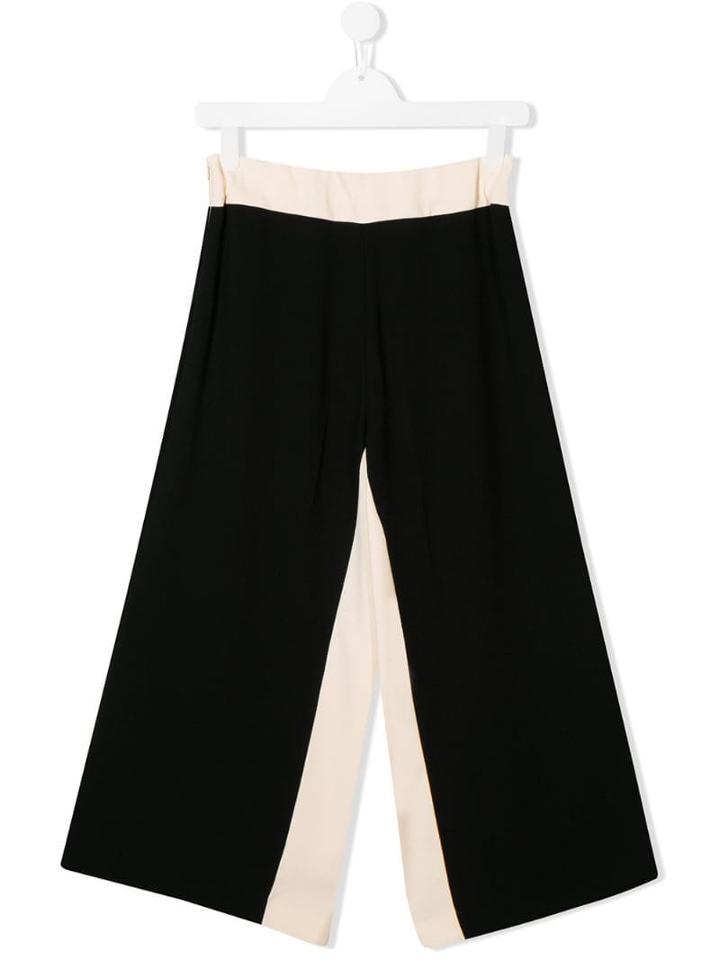 Elisabetta Franchi La Mia Bambina Colour Block Trousers - Black