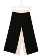 Elisabetta Franchi La Mia Bambina Colour Block Trousers - Black