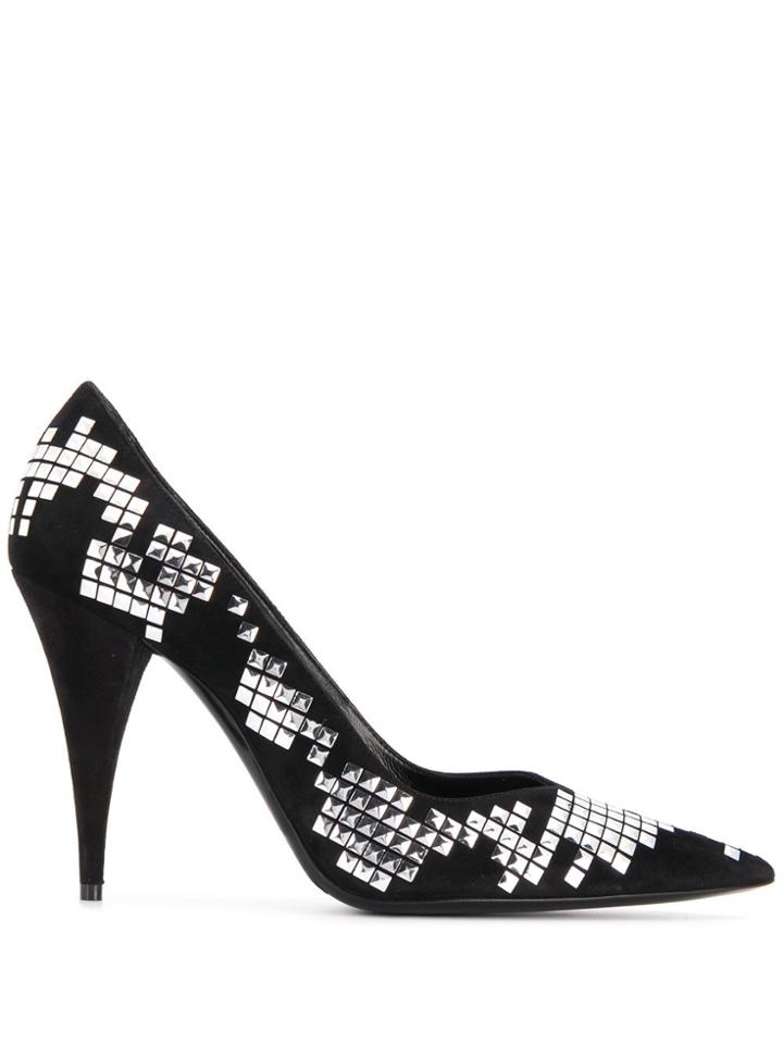 Saint Laurent Kiki 100 Studded Pumps - Black