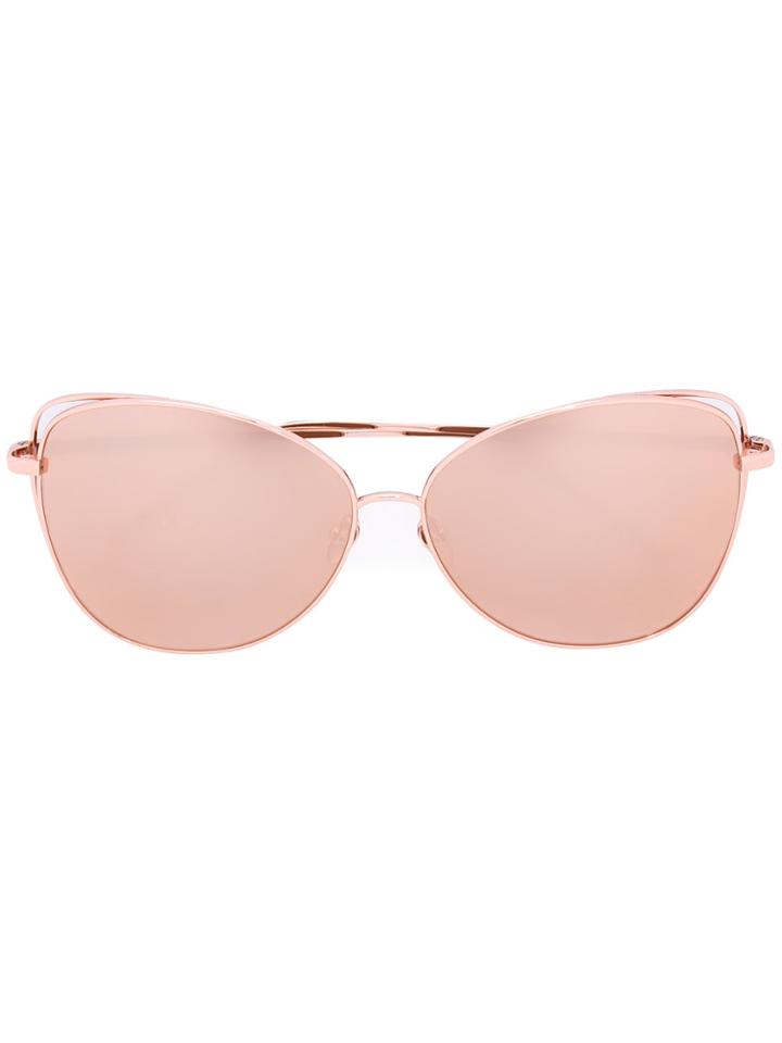 Linda Farrow Oversized Sunglasses - Metallic