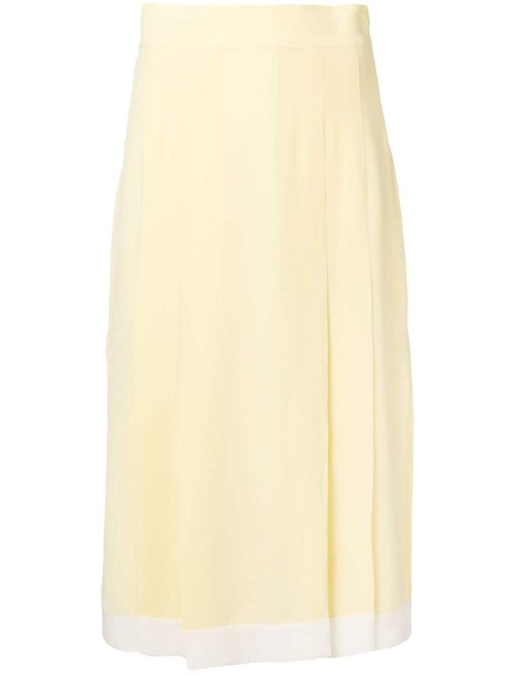 Cashmere In Love High-waisted Pleated Skirt - Yellow