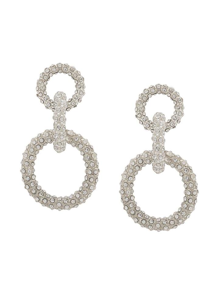 Ca & Lou Gio Long Crystal Earrings - Silver
