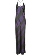 Ann Demeulemeester - Striped Gown - Women - Silk/spandex/elastane - 38, Pink/purple, Silk/spandex/elastane