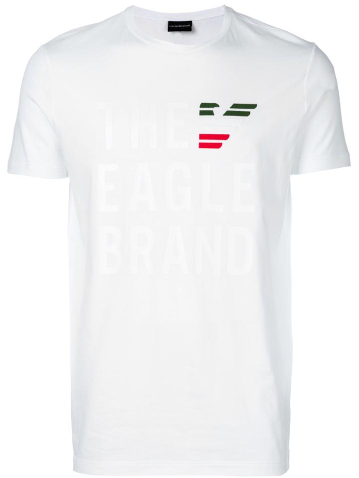 Emporio Armani Slogan Printed T-shirt - White