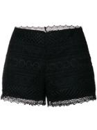 Charo Ruiz Crochet Lace Shorts - Black