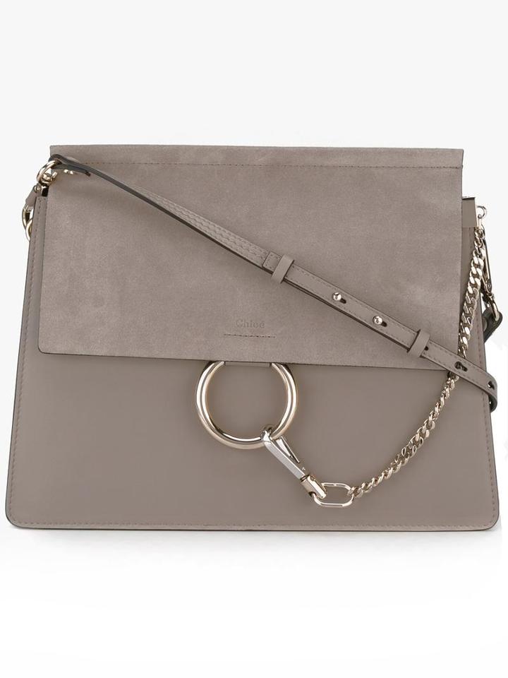 Chloé 'faye' Shoulder Bag, Women's, Grey, Calf Leather