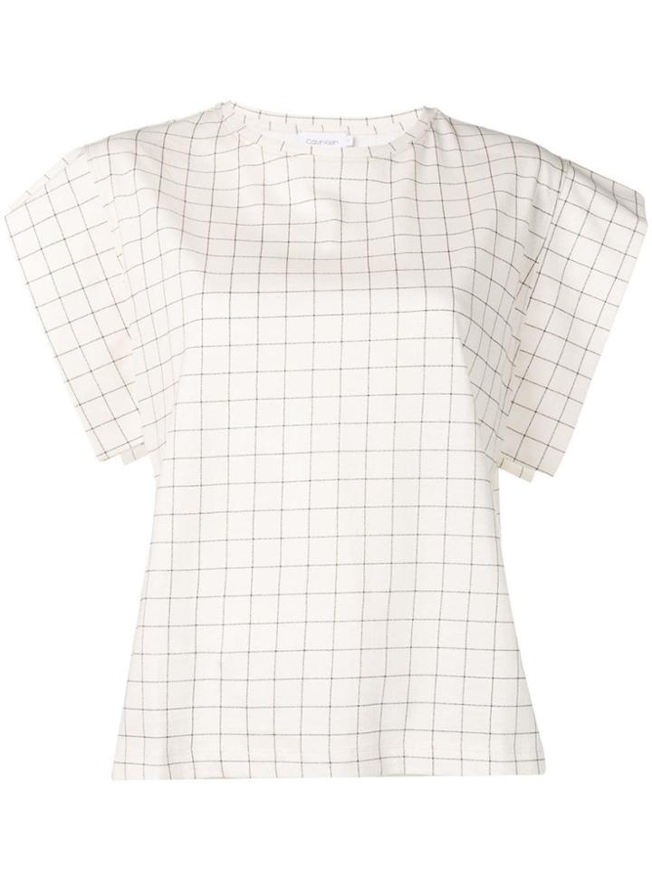 Calvin Klein Checked T-shirt - Neutrals