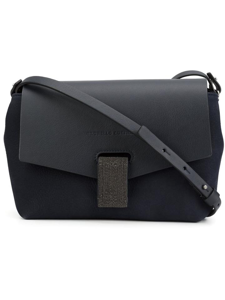 Brunello Cucinelli Envelope Crossbody Bag, Women's, Blue