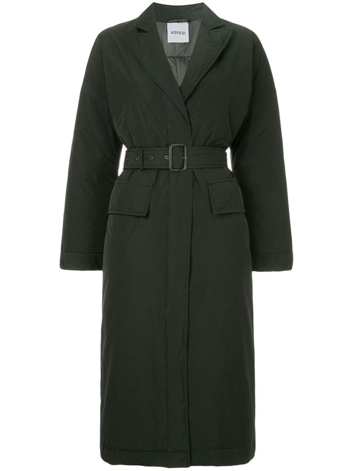 Aspesi Cinched Single-breasted Coat - Black
