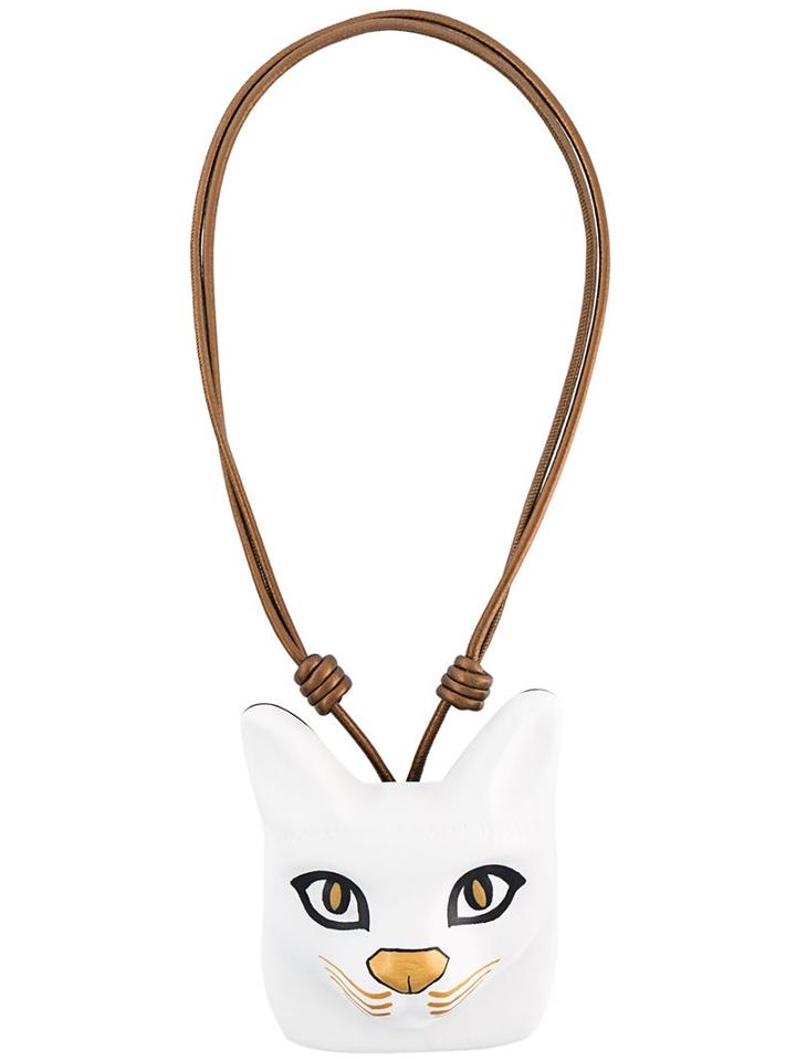 Loewe Cat Face Necklace, Women's, White