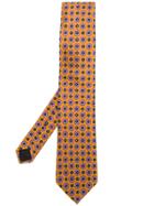 Gucci Geometric Flower Pattern Tie - Yellow & Orange
