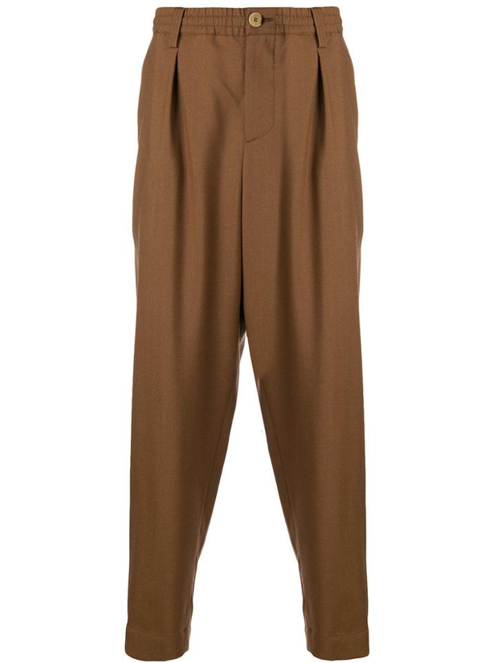Marni High Waisted Loose Fit Trousers - Brown