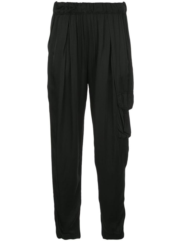 Raquel Allegra High Rise Draped Trousers - Black