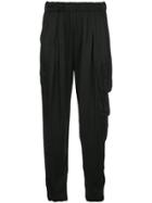 Raquel Allegra High Rise Draped Trousers - Black