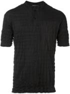 Issey Miyake Textured T-shirt, Men's, Size: 3, Black, Polyester