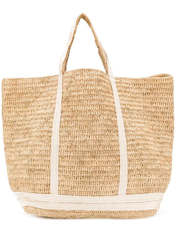 Vanessa Bruno Large Woven Sequin Tote - Neutrals
