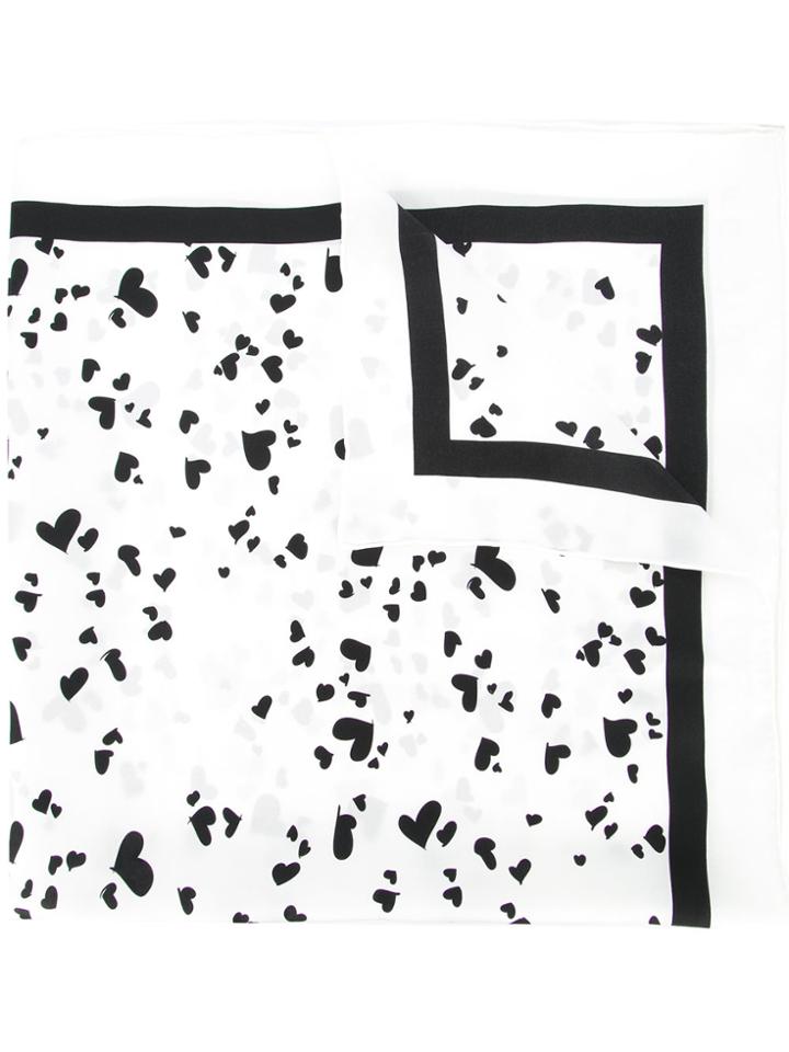 Macgraw Heart Print Scarf - White