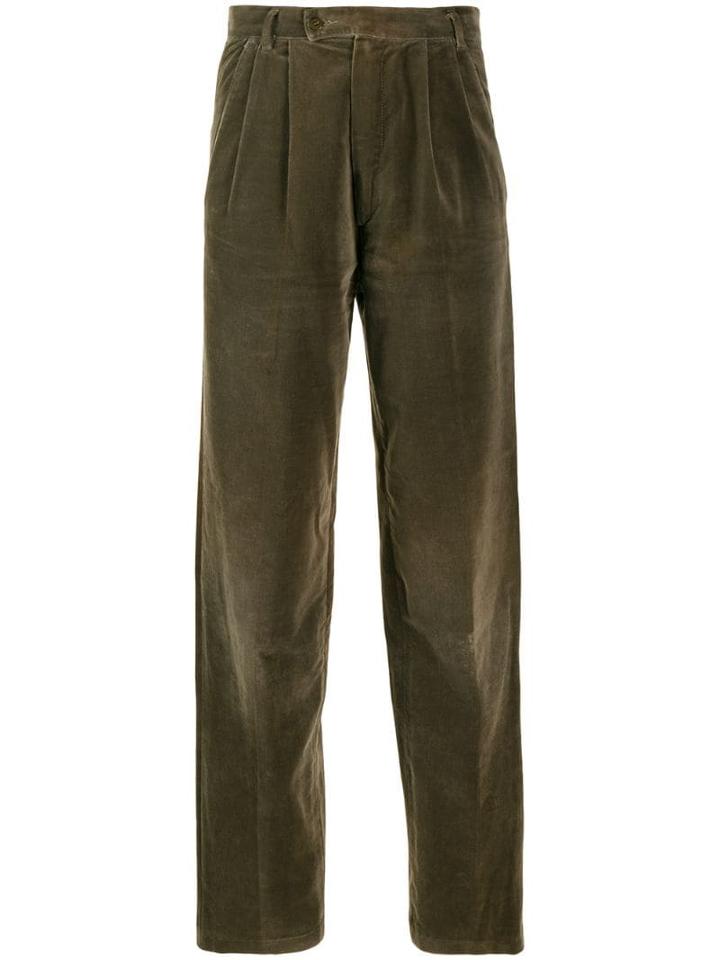 Versace Pre-owned 1980's Velvety Tapered Trousers - Brown