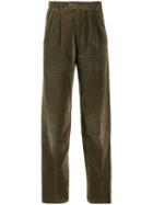 Versace Pre-owned 1980's Velvety Tapered Trousers - Brown