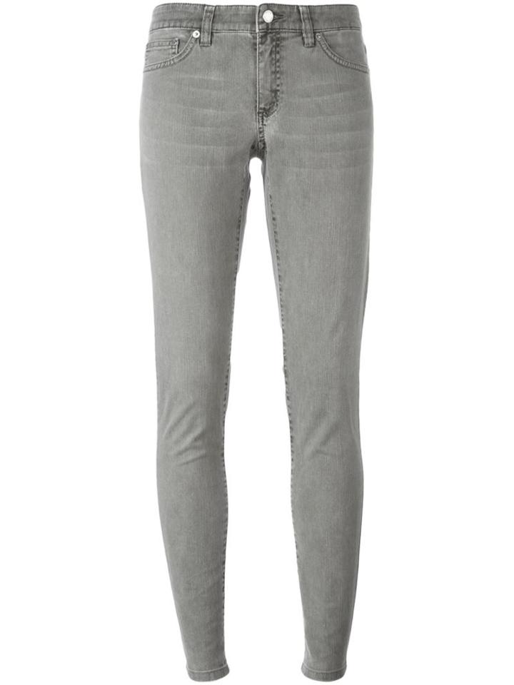 Michael Michael Kors Slim Fit Trousers, Women's, Size: 4, Grey, Cotton/spandex/elastane