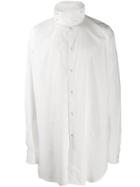 Jil Sander High Collar Oversized Shirt - White