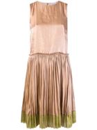 Red Valentino Pleated Shift Dress - Nude & Neutrals