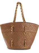 Chanel Vintage Small Quilted Tote, Brown
