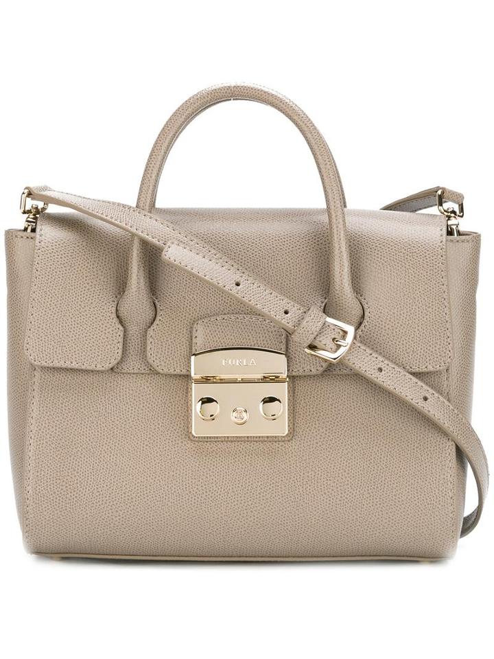 Furla 'metropolis' Tote, Women's, Grey, Leather
