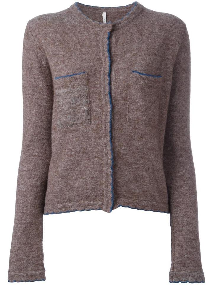 Miahatami Scalloped Trimmings Cardigan, Women's, Size: 44, Nude/neutrals, Polyamide/alpaca