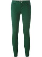 Dolce & Gabbana Skinny Jeans, Women's, Size: 42, Green, Cotton/spandex/elastane/calf Leather/zamac