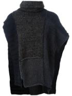 Isabel Benenato Knitted Poncho, Men's, Grey, Mohair/yak/alpaca/hemp