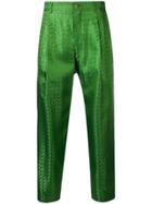Comme Des Garçons Homme Plus Cropped Printed Trousers - Green