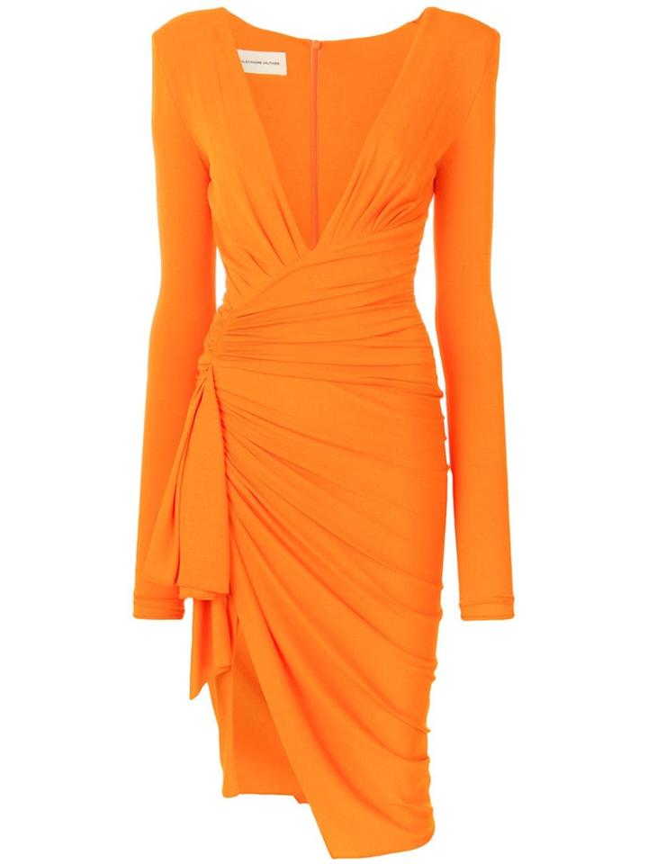 Alexandre Vauthier Draped Midi Dress - Orange
