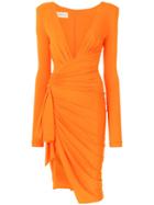Alexandre Vauthier Draped Midi Dress - Orange