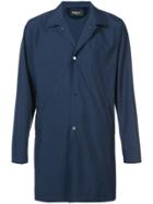 Kiton Long Sleeved Button Up Coat - Blue