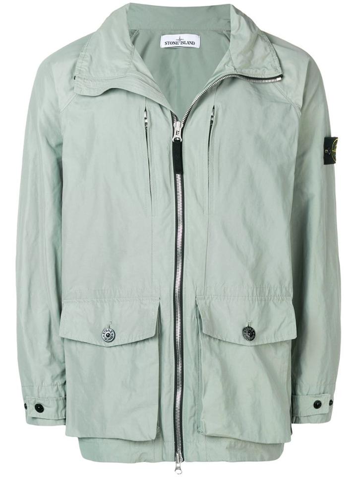 Stone Island Micro Rep Hooded Jacket - Green
