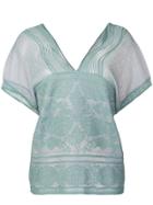 M Missoni Lurex V-neck Top - Green