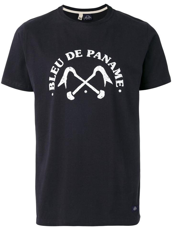 Bleu De Paname Printed Logo T-shirt, Men's, Size: Medium, Blue, Cotton